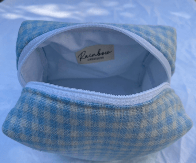 Petite trousse - vichy bleu 