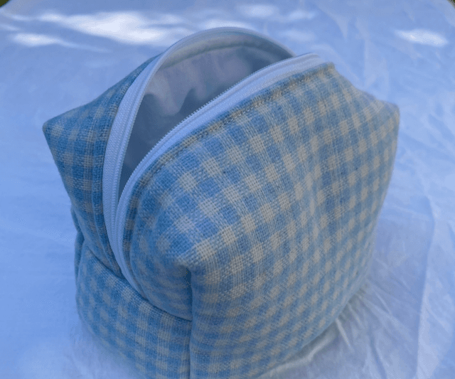 Petite trousse - vichy bleu 