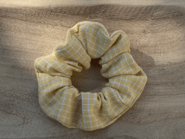 Chouchou vichy jaune 