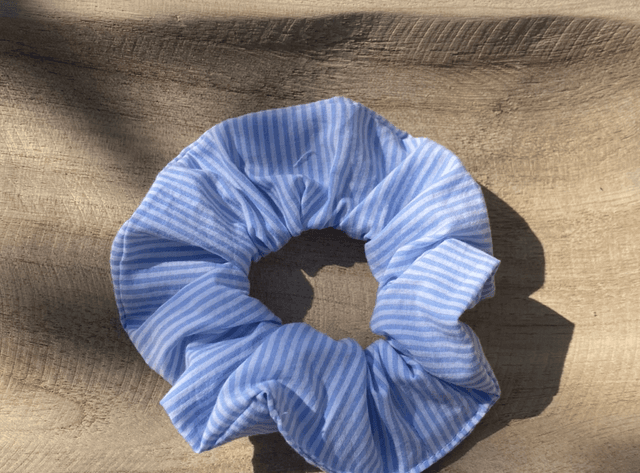 Chouchou rayé bleu